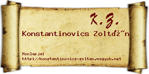 Konstantinovics Zoltán névjegykártya